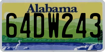 AL license plate 64DW243
