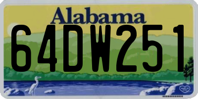 AL license plate 64DW251