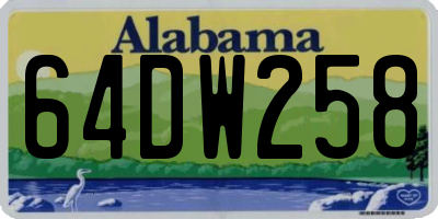 AL license plate 64DW258