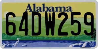 AL license plate 64DW259
