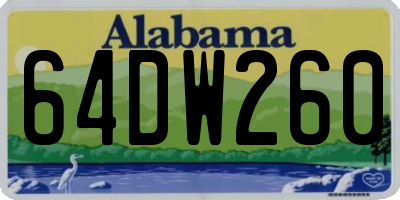 AL license plate 64DW260