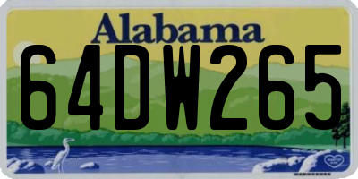 AL license plate 64DW265