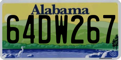 AL license plate 64DW267