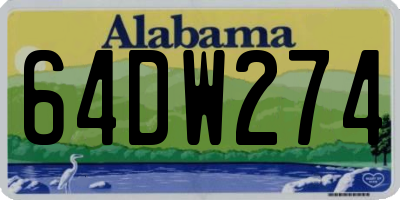 AL license plate 64DW274
