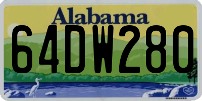 AL license plate 64DW280