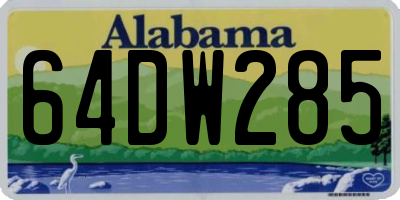 AL license plate 64DW285