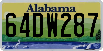 AL license plate 64DW287
