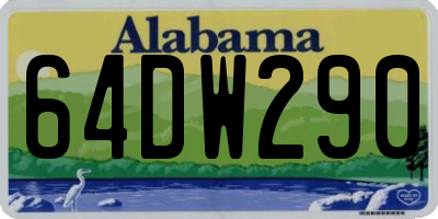 AL license plate 64DW290