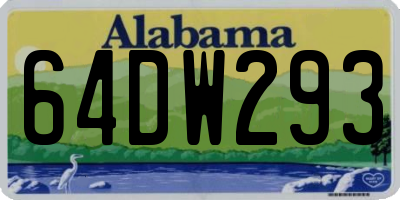AL license plate 64DW293