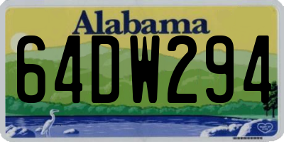 AL license plate 64DW294