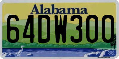 AL license plate 64DW300