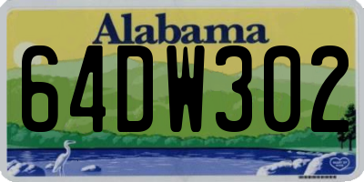 AL license plate 64DW302