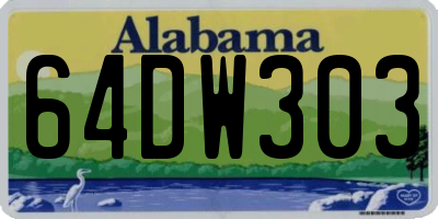 AL license plate 64DW303