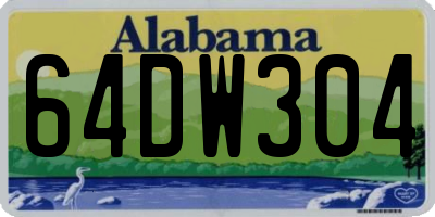 AL license plate 64DW304