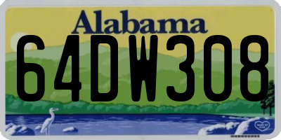 AL license plate 64DW308