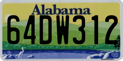 AL license plate 64DW312