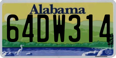 AL license plate 64DW314