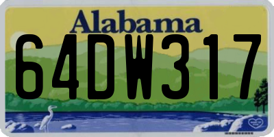 AL license plate 64DW317