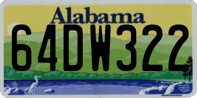 AL license plate 64DW322