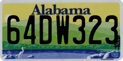 AL license plate 64DW323