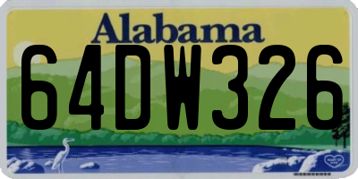 AL license plate 64DW326