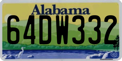AL license plate 64DW332