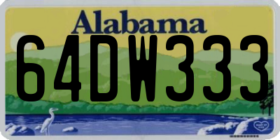 AL license plate 64DW333