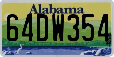 AL license plate 64DW354