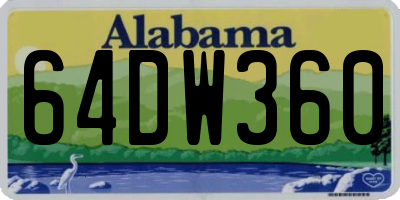 AL license plate 64DW360