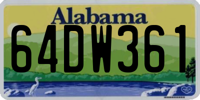 AL license plate 64DW361
