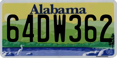 AL license plate 64DW362