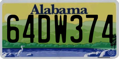 AL license plate 64DW374