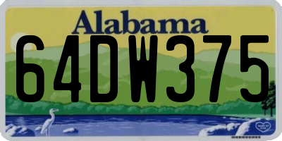 AL license plate 64DW375