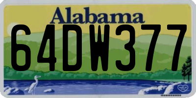 AL license plate 64DW377
