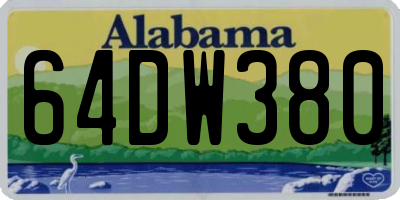 AL license plate 64DW380
