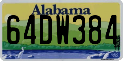AL license plate 64DW384