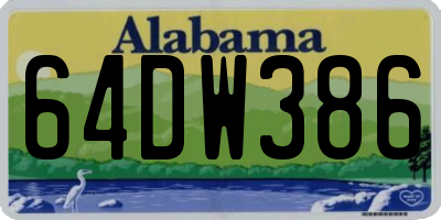 AL license plate 64DW386