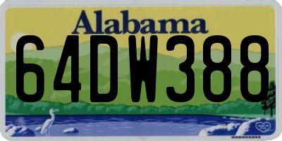 AL license plate 64DW388