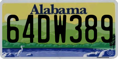AL license plate 64DW389