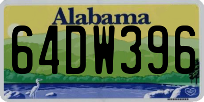 AL license plate 64DW396