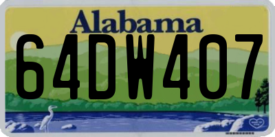 AL license plate 64DW407