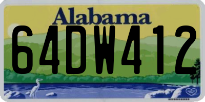 AL license plate 64DW412