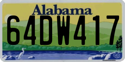 AL license plate 64DW417