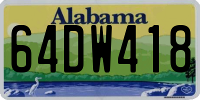 AL license plate 64DW418