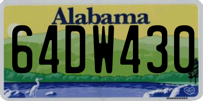 AL license plate 64DW430
