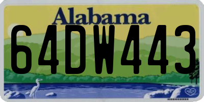 AL license plate 64DW443