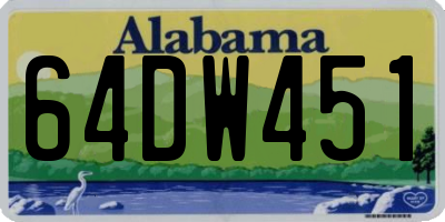 AL license plate 64DW451