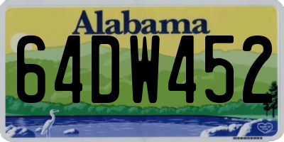 AL license plate 64DW452