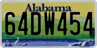 AL license plate 64DW454