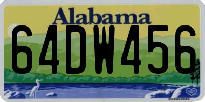 AL license plate 64DW456